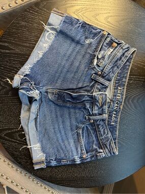 American Eagle Outfitters Distressed Blue Denim Cutoff Shorts